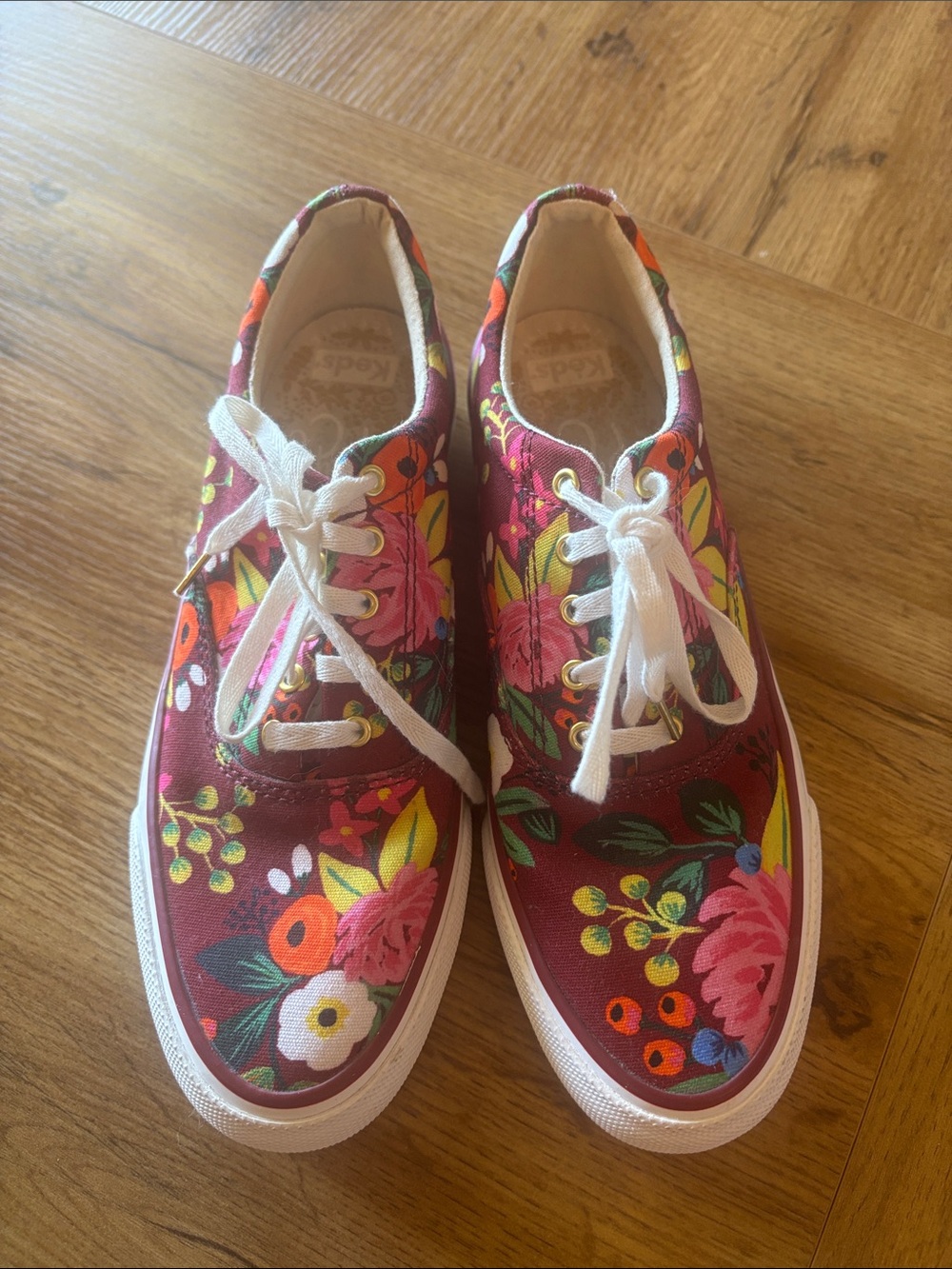 Keds Floral Canvas Sneakers - Burgundy Floral